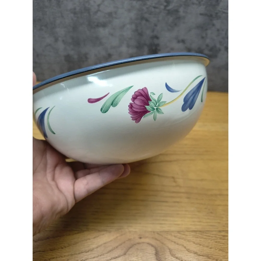 Lenox Poppies Enamel Nesting Mixing Bowls‎ Nesting Set of 3 Vintage SEE PICS